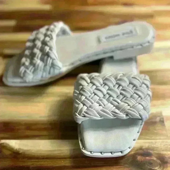 Steve Madden square toe WOMEN'S SANTINA WOVEN slip on SLIDE SANDALS size 6.5 - Picture 5 of 5